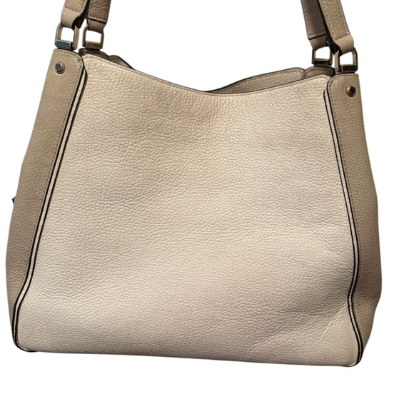 Kate Spade Leila Medium Triple Compartment Shoulder Bag Tan Cream Colorblock - Picture 4 of 12